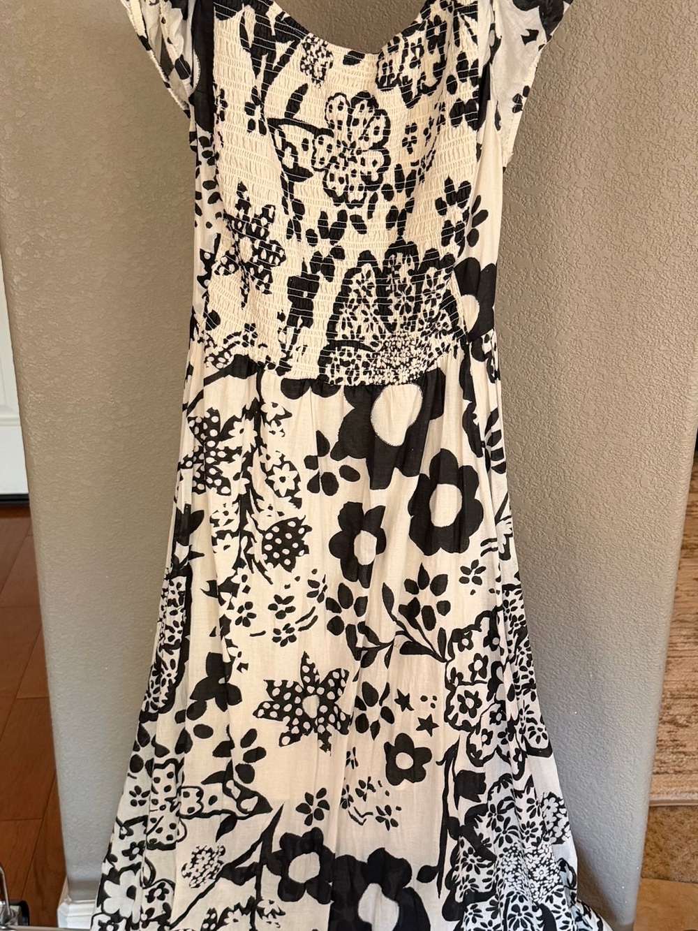Free People Black & White Floral Maxi Dress